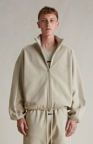 Timber & Cloud White Modern Fleece Track Jacket image number 2