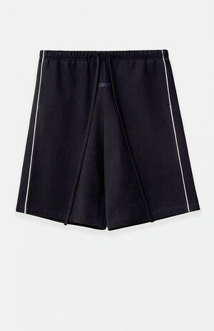 Jet Black&nbsp;& Cloud White Basketball Fleece Sweat Shorts image number 1