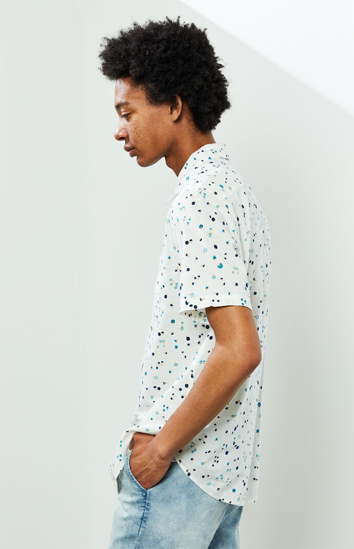 Calico Short Sleeve Button Up Shirt