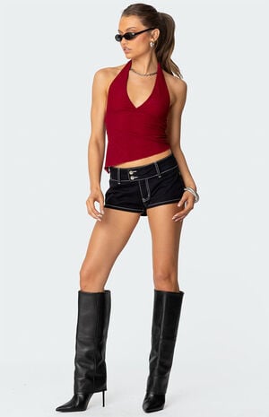 Rhett Asymmetric Hem Halter Top image number 2