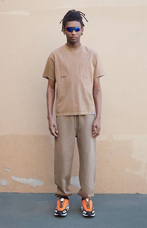 Brown Vintage Wash Heavyweight Oversized T-Shirt image number 6