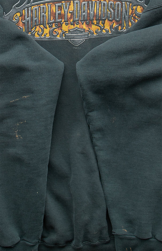 PS VINTAGE 2000s Harley Davidson Green Crew Neck Sweatshirt | Pacsun