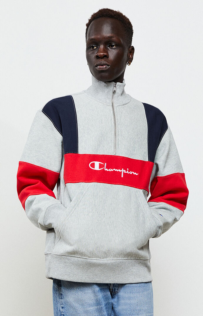 champion reverse weave half zip