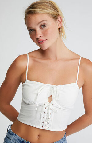 Lace-Up Cinched Corset Top image number 1