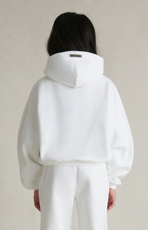 Kids Cloud White Fleece Hoodie image number 4