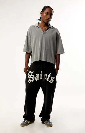 Saints Applique Baggy Fleece Sweatpants image number 1
