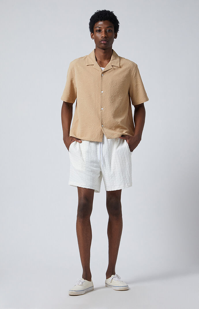 Pacsun Cream Pointelle Textured Shorts | PacSun