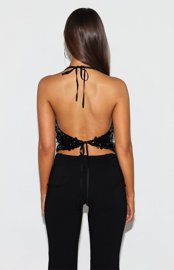 Tiger Mist Zana Sequin Halter Top