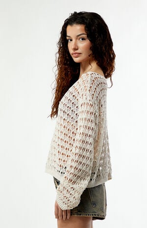 Willa Boat Neck Open Knit Sweater image number 3