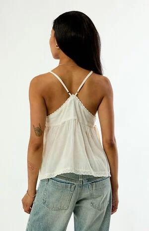 Ashlee Linen Embroidered Tank Top image number 3