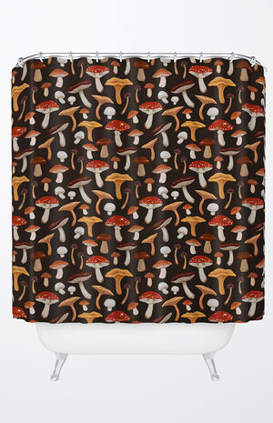Avenie Mushroom Medley Pattern Shower Curtain image number 1
