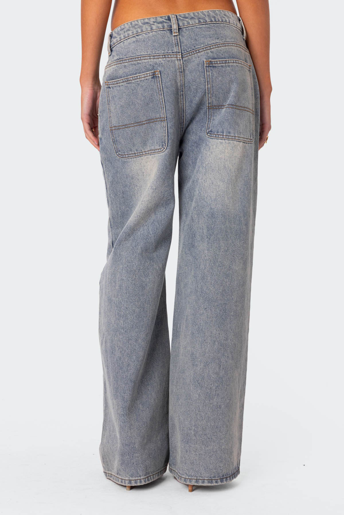 Edikted Myla Washed Low Rise Wide Leg Jeans | PacSun