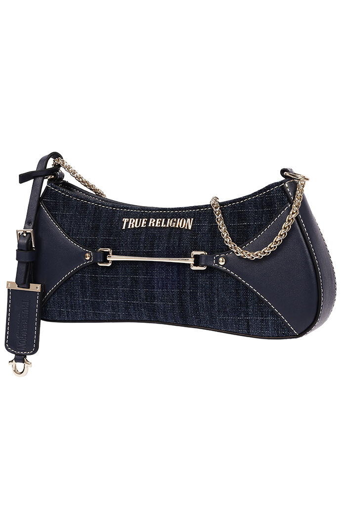 TRUE RELIGION ショルダーバッグ True Religion Top Zip Dark Denim Shoulder Bag | Pacsun