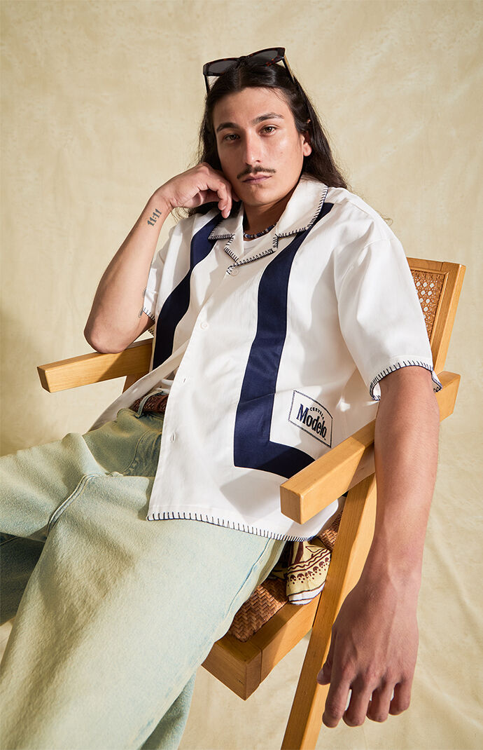 Modelo Blanket Stitched Logo Camp Shirt