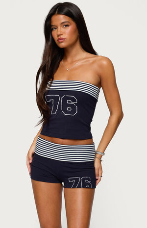 76 Stripey Fold Over Tube Top image number 2