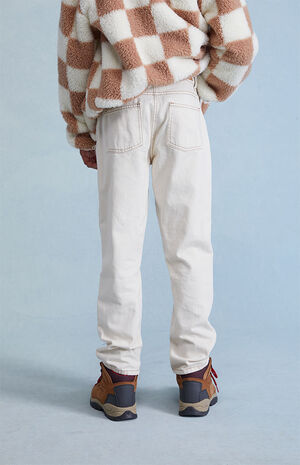 Eco Off White Straight Leg Jeans image number 4