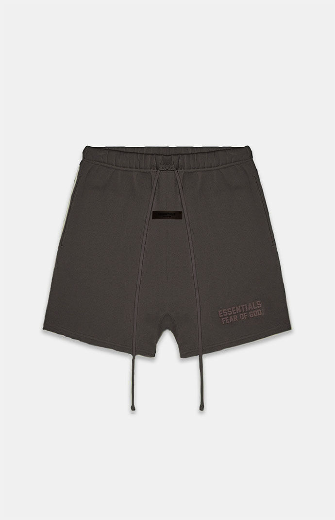 Fear of God Essentials Off Black Relaxed Sweat Shorts | PacSun