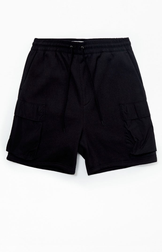 PacSun Fleece Black Cargo Shorts PacSun