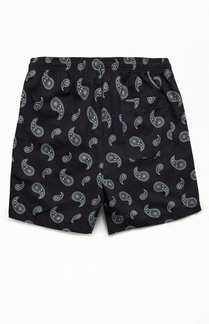 Black Paisley AOP 6.5" Swim Trunks image number 2