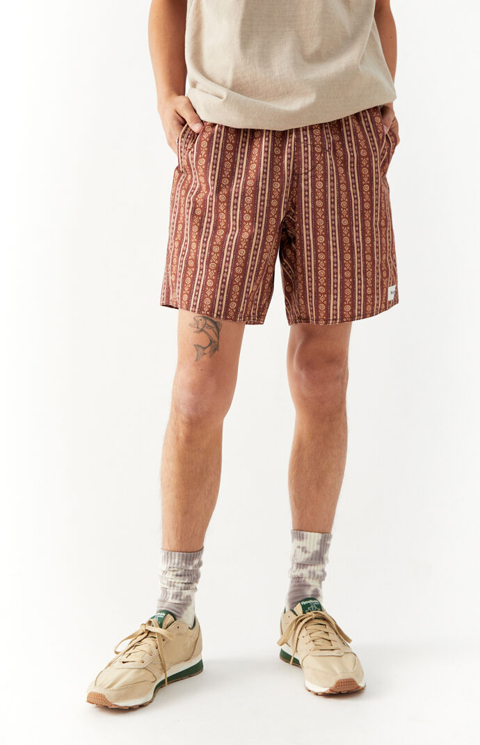 Geometric Striped Shorts