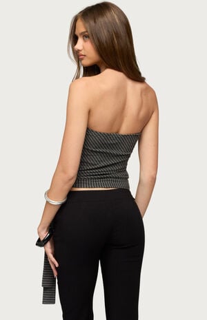 Margotte Striped Strapless Top image number 3
