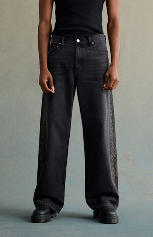 Black Studded Extreme Baggy Jeans image number 3