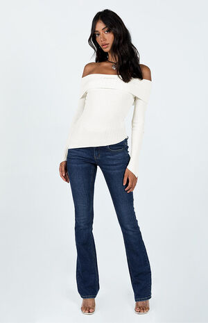 Eco White Morley Off-The-Shoulder Sweater image number 2