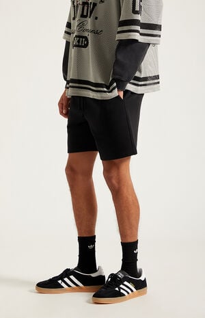 Fleece Black Sweat Shorts image number 4