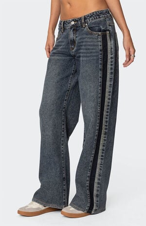 Contrast Panel Low Rise Jeans image number 4