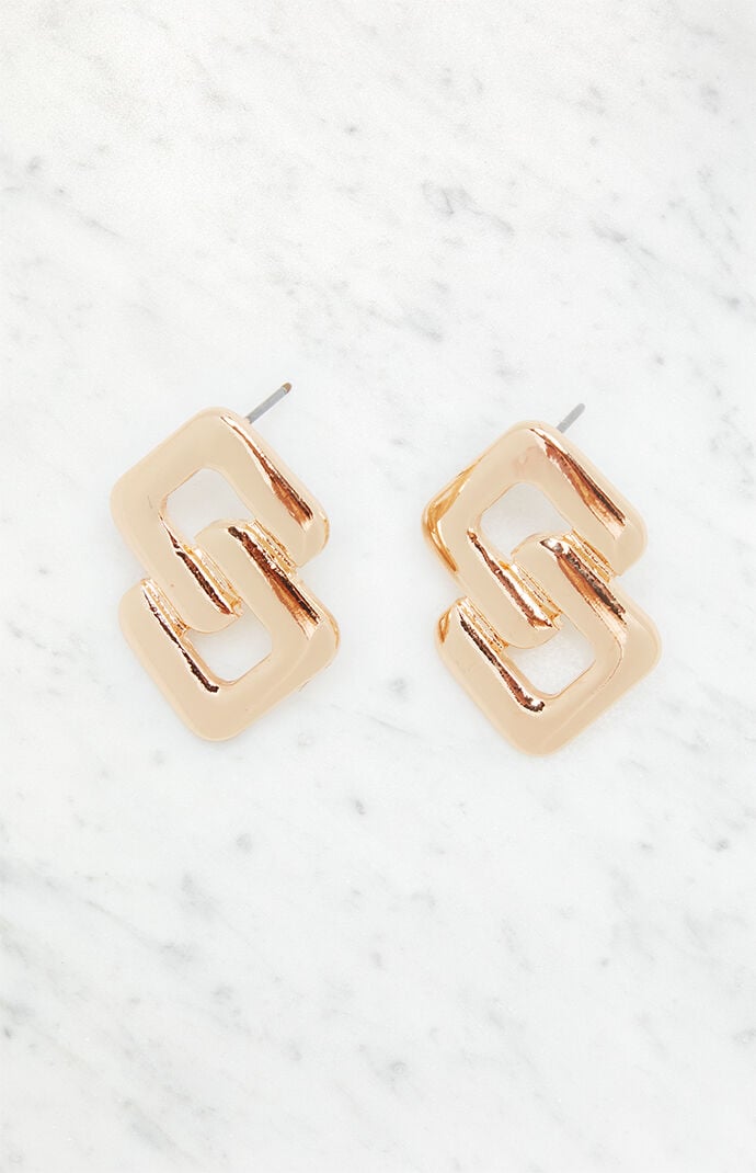 LA Hearts Square Drop Earrings
