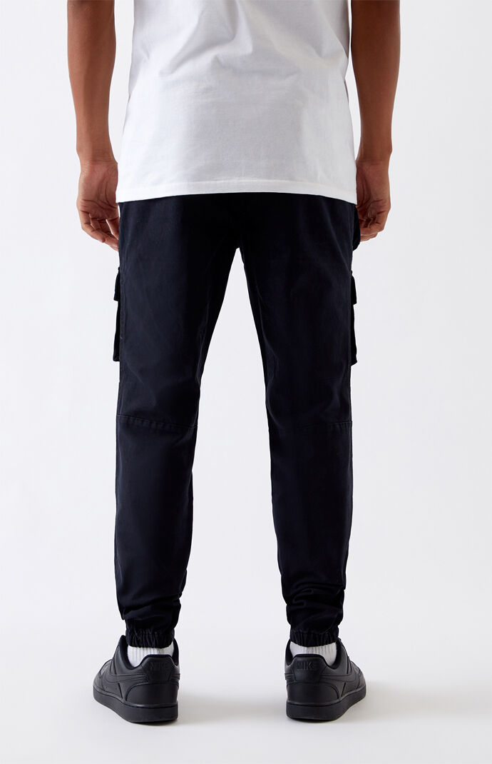 Black Slim Cargo Jogger Pants