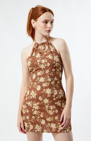 Nova Paisley Halter Mini Dress image number 1