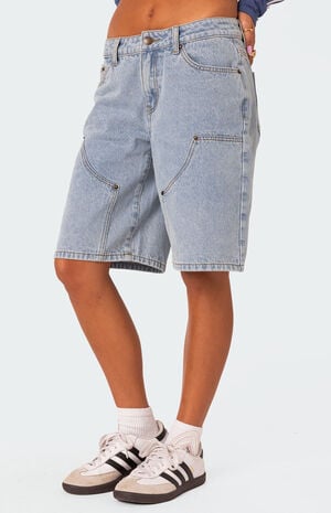 Jacqui Low Rise Denim Bermuda Shorts image number 2