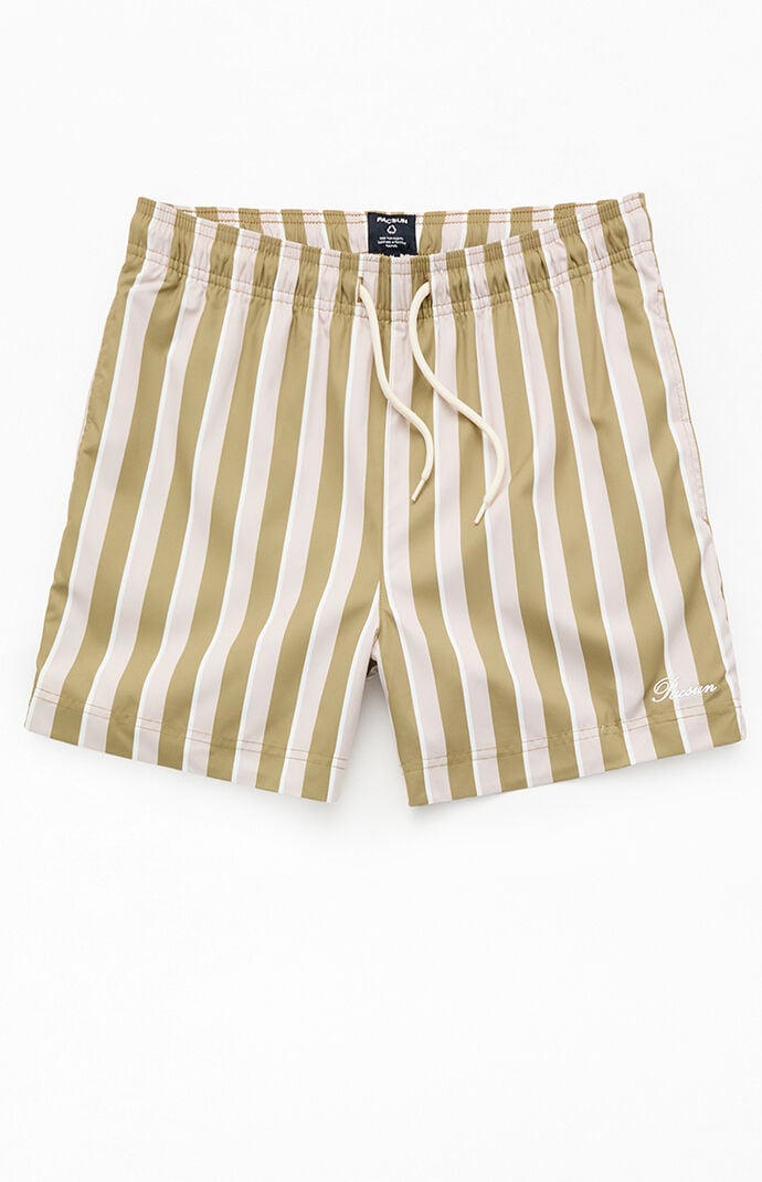Pacsun Balcony Striped Eco 4.5" Swim Trunks