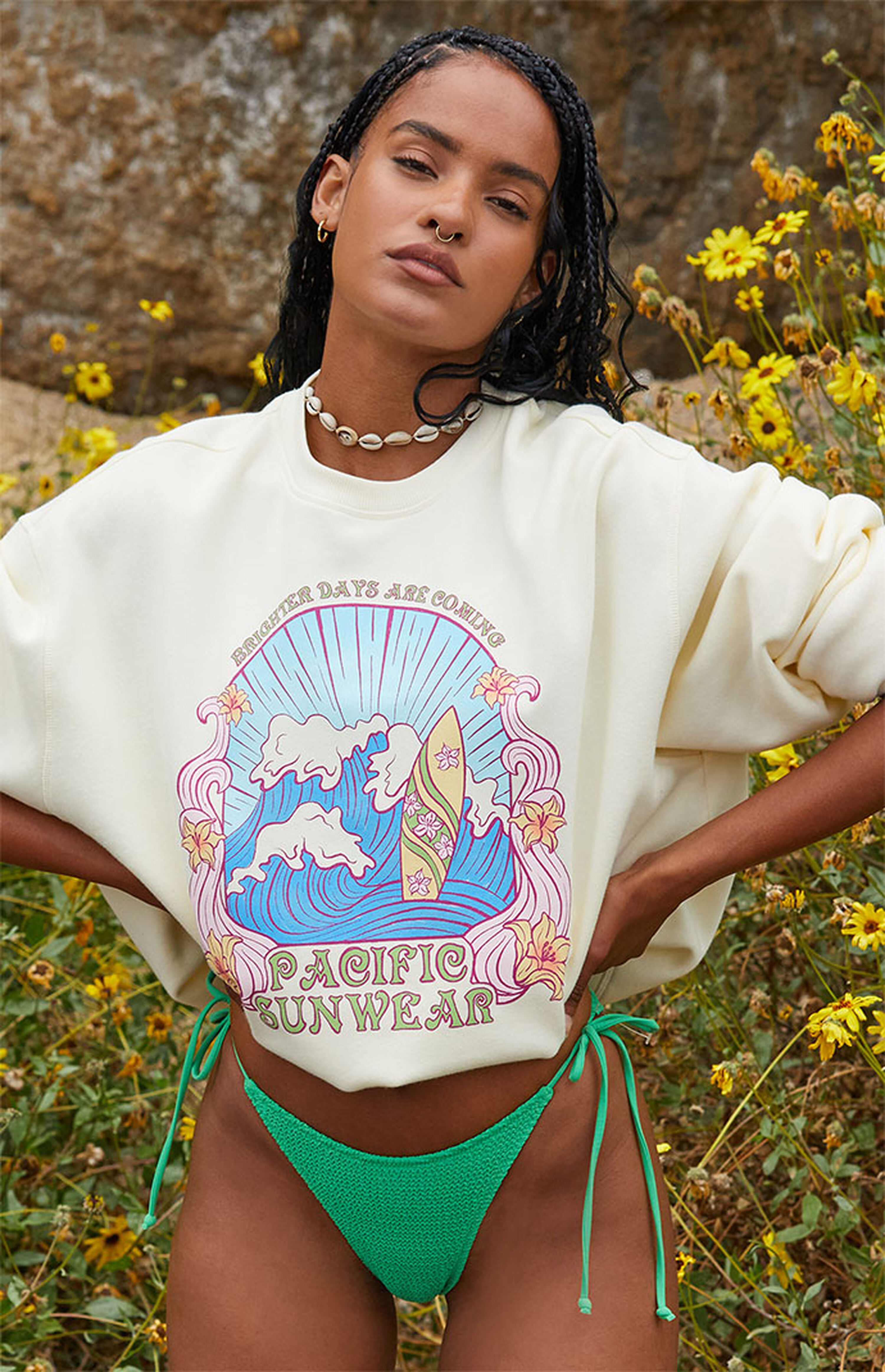 PacSun Brighter Pacific Sunwear Crew Neck Sweatshirt. PacSun