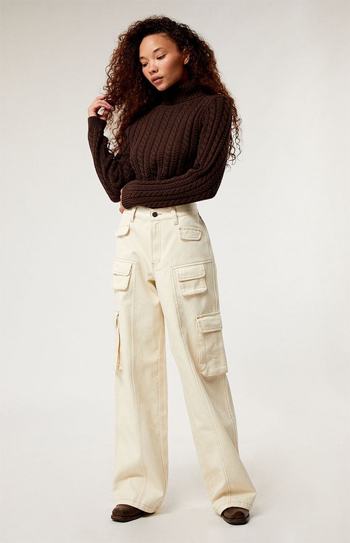 PacSun Vanilla Mid Rise Baggy Cargo Pants PacSun