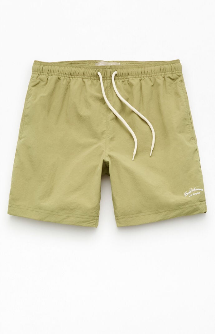 Pacsun Green Collegiate 6.5" Swim Trunks