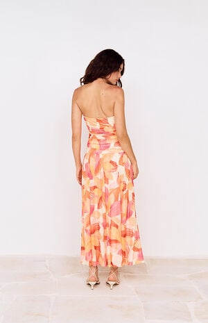 Solana Floral Mesh Midi Dress image number 4