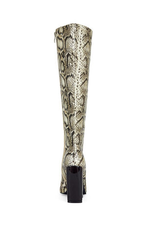Women's Evergreen Snakeskin Block Heel Boots image number 3
