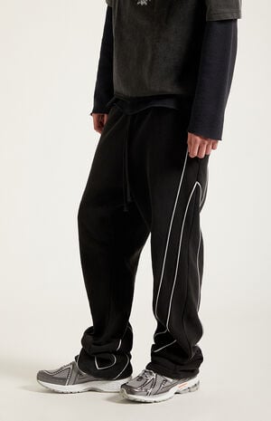 Black Piping Track Sweatpants image number 3