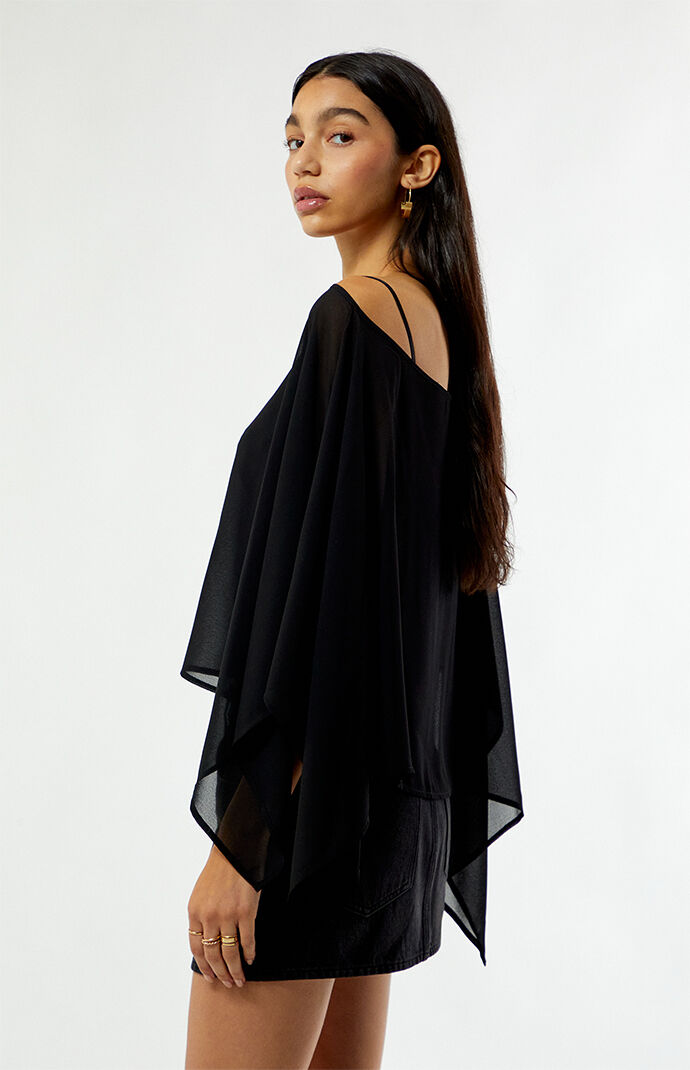 Beverly and Beck Chiffon Long Sleeve Poncho