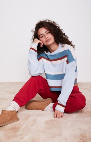 Marissa Striped Cozy Crew Neck Sweater image number 1
