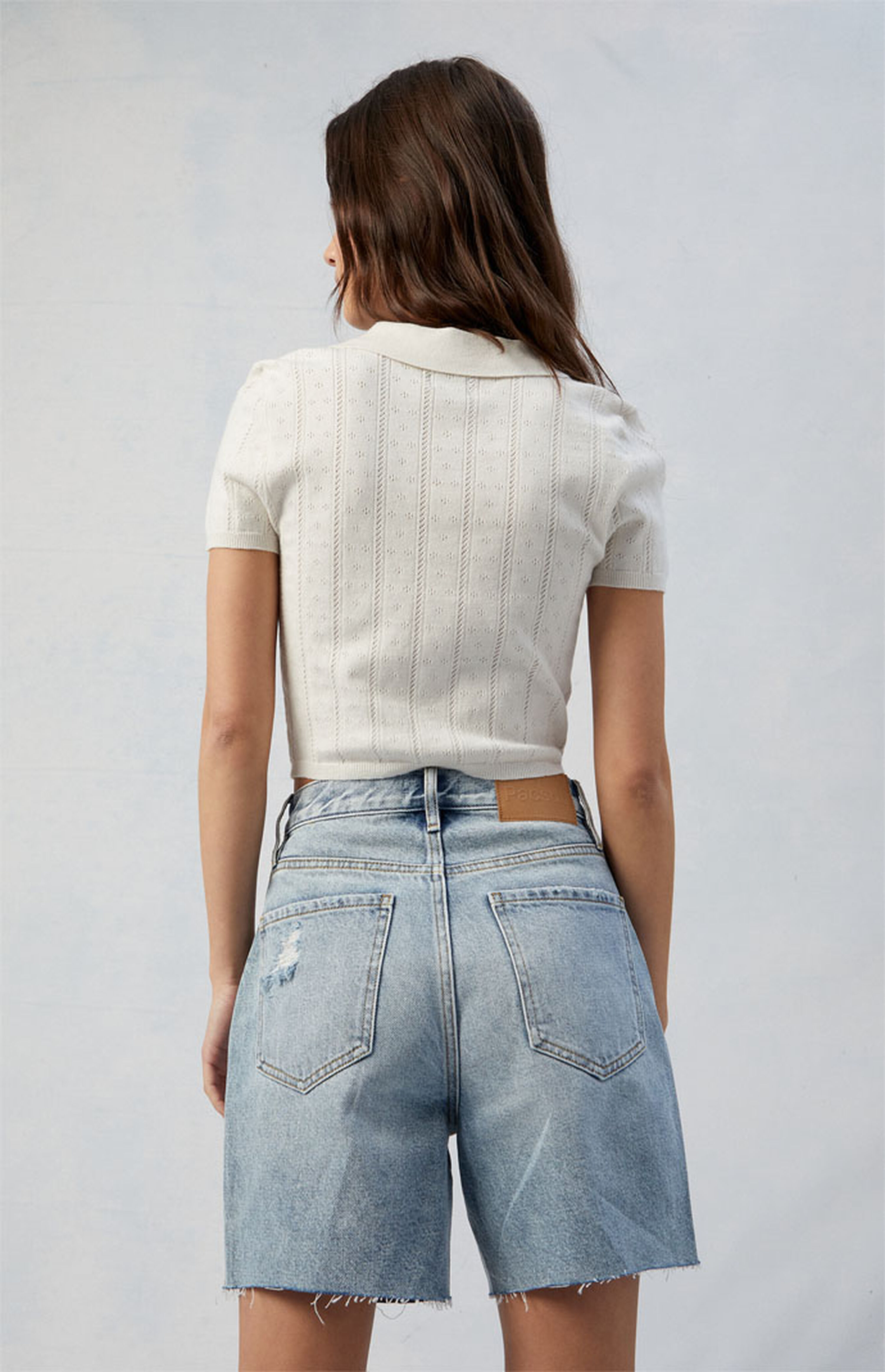 Rock Your Baby - Indigo Ripped Denim Shorts main image 1