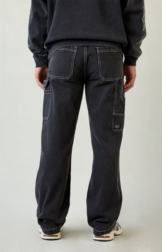Pacsun Dylan Baggy Jeans Carpenter Contrast Stitch Black