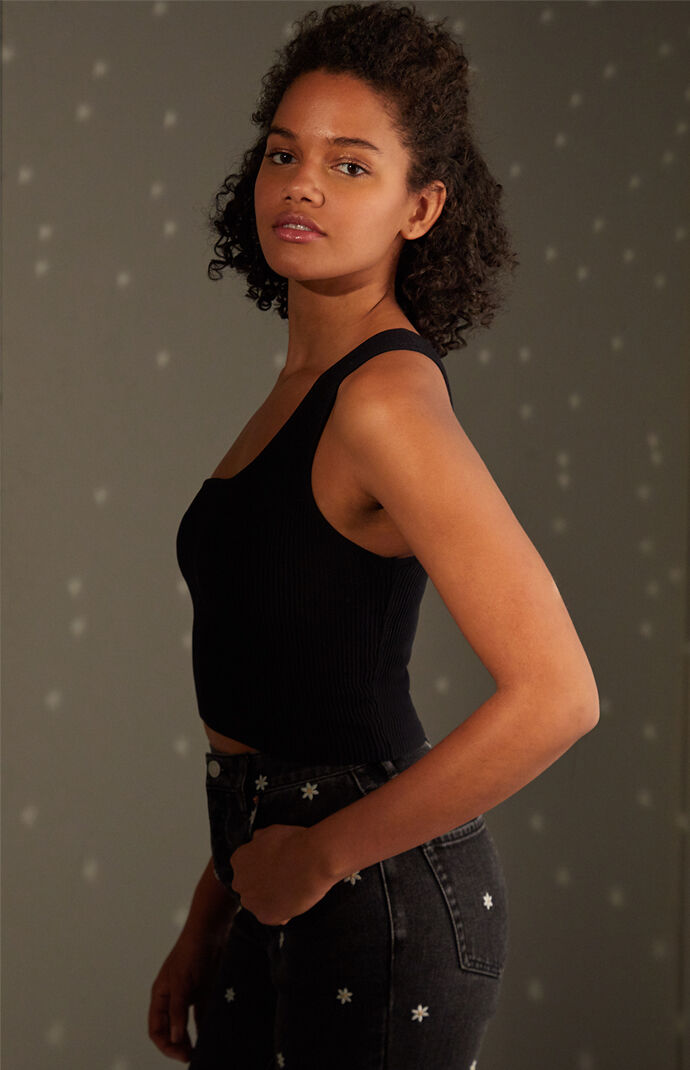 One Shoulder Sweater Tank Top