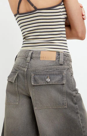 Peyton Extreme Jorts Button Pocket Gray image number 5