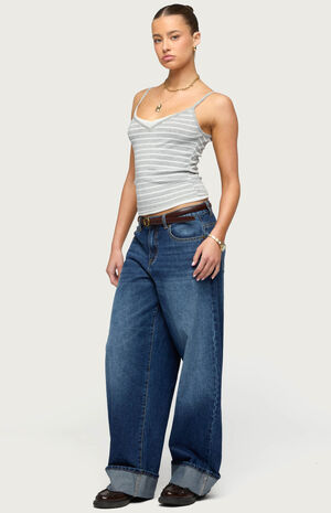 Layered Contrast Striped Tank Top image number 4