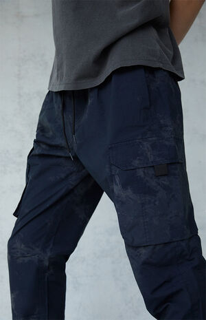 Black Tie-Dyed Nylon Cargo Pants Black Tie-Dyed Nylon Cargo Pants image number null
