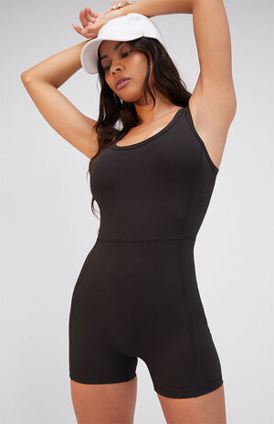 PAC WHISPER Black Active Thick Strap Speedwalker Short Onesie image number 3