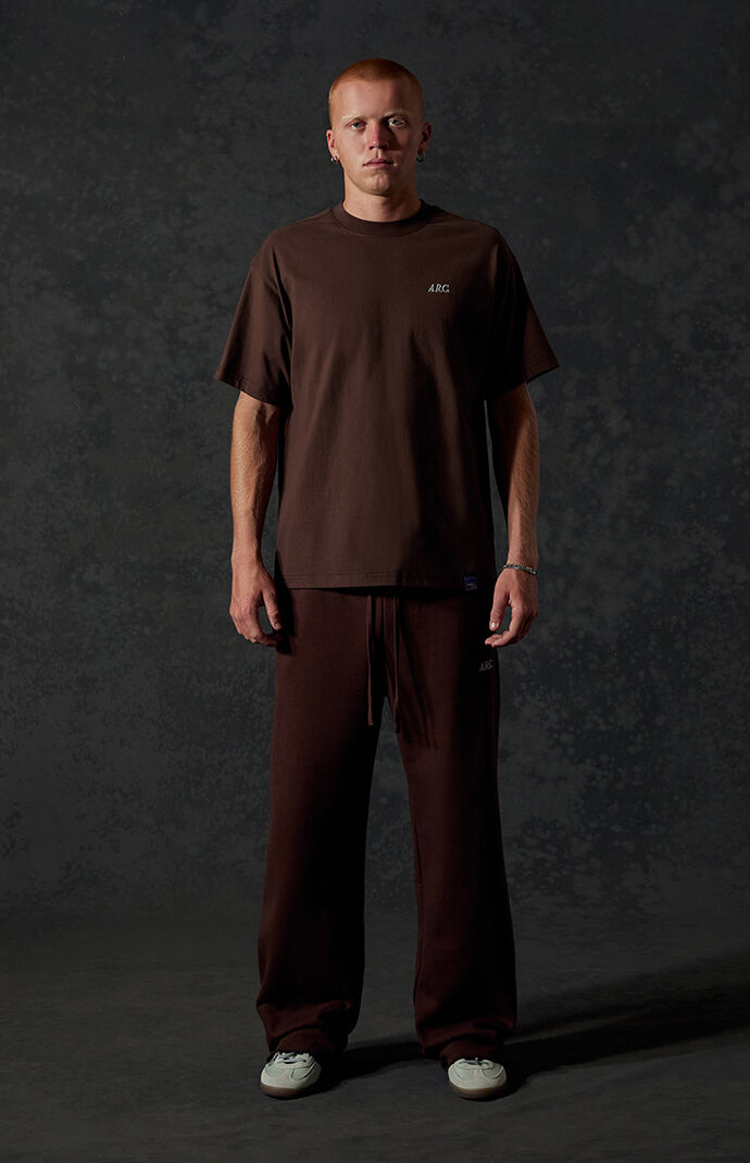 A.R.C. Brown Standard Fleece Wide Leg Sweatpants